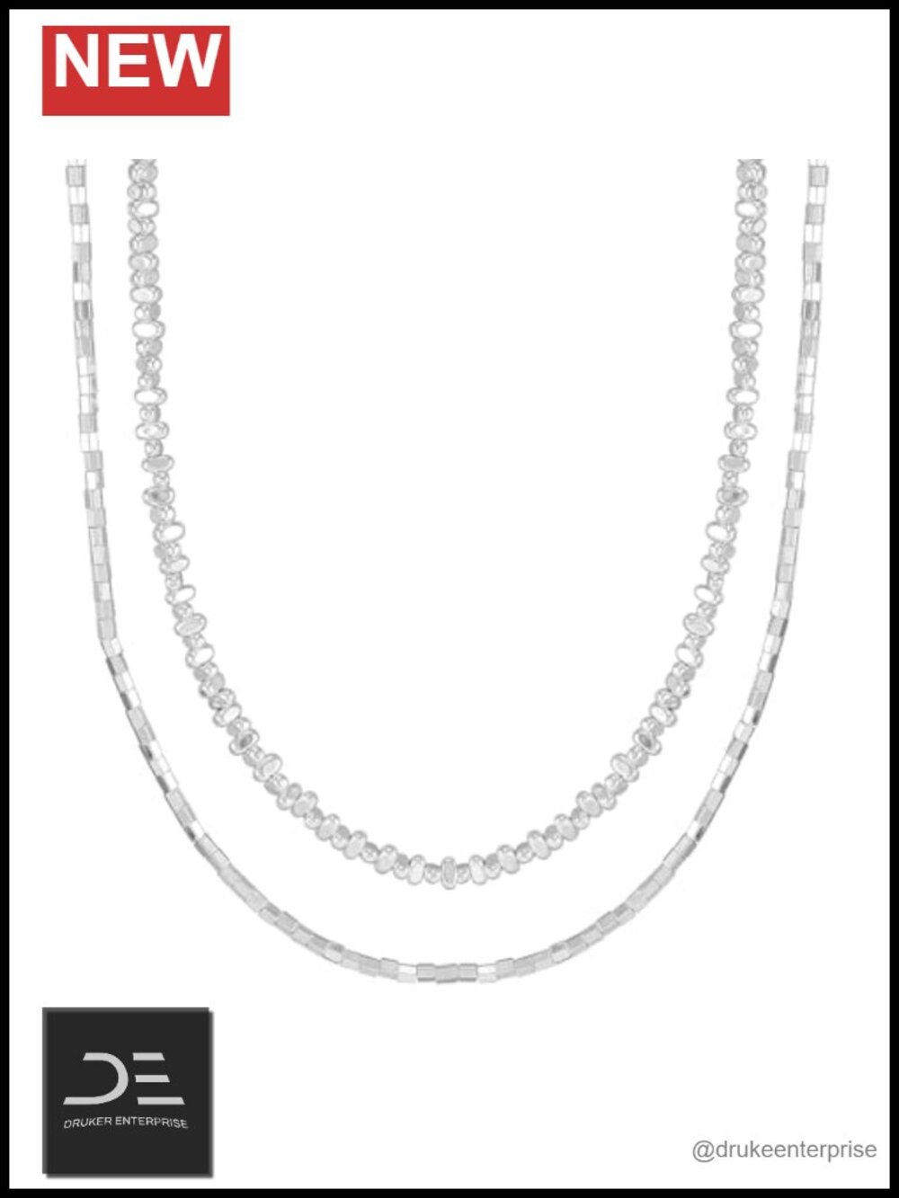 Sterling Silver Hematite Multi Strand Beaded Necklace 16 Inch Women's Statement